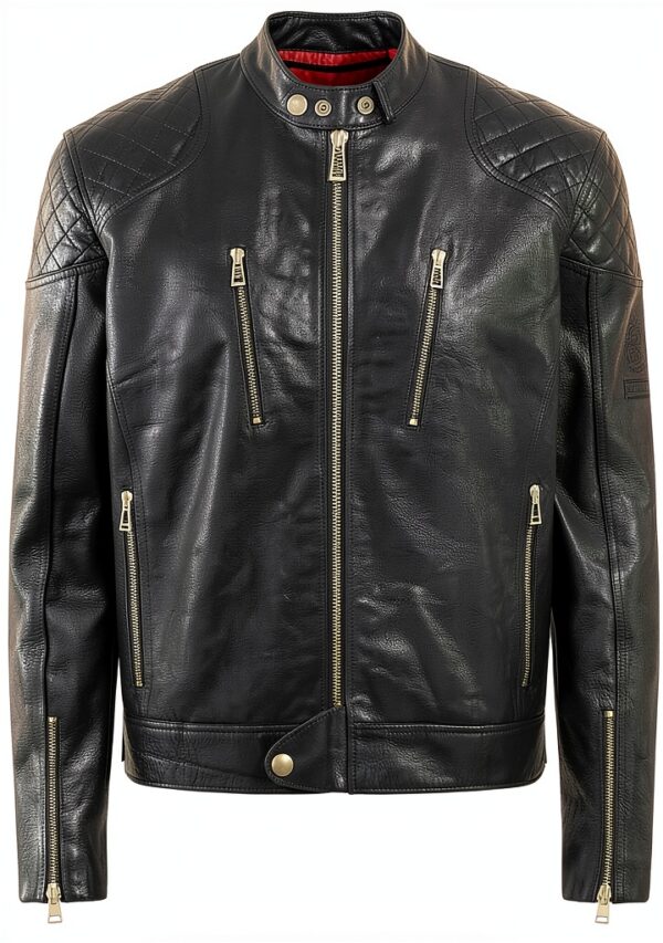 Veste Belstaff Homme Col Haut Renforts Épaules Coudes-0