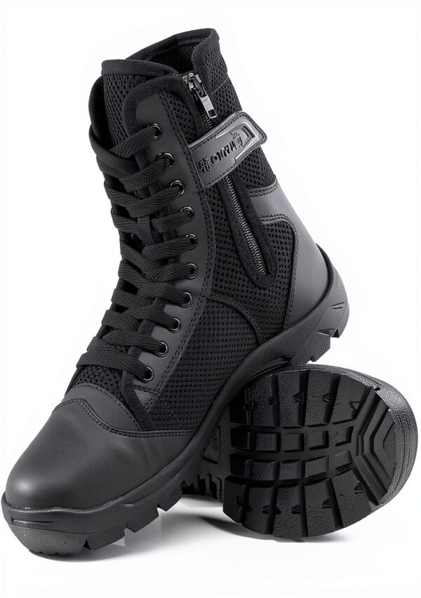 Bottes militaires QUNLON homme toile caoutchouc antidérapant-4