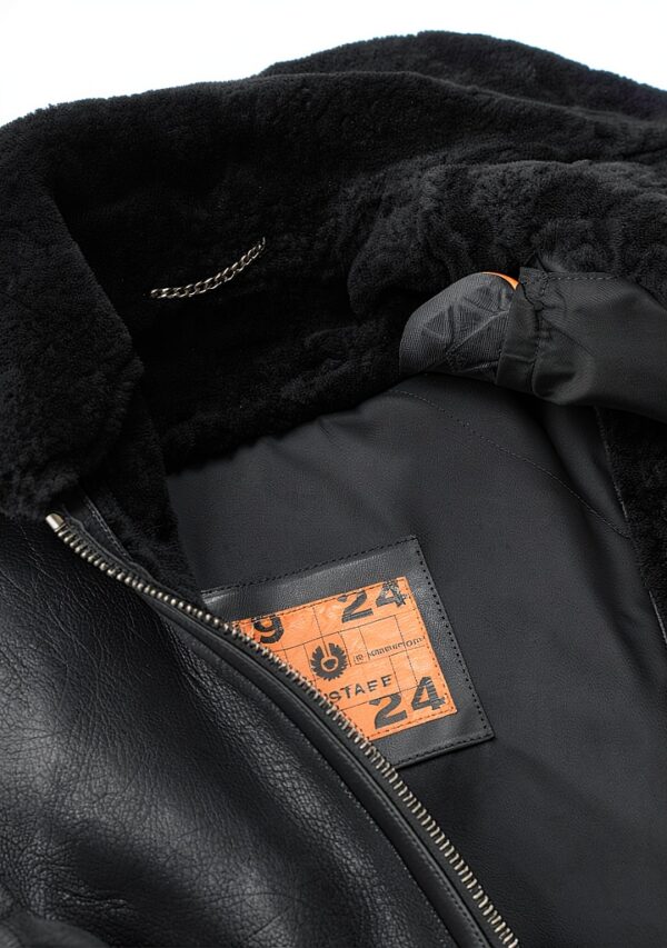 Veste Belstaff cuir moto protection homme noir taille 54-3