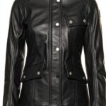 Veste en cuir noir Belstaff femme-0