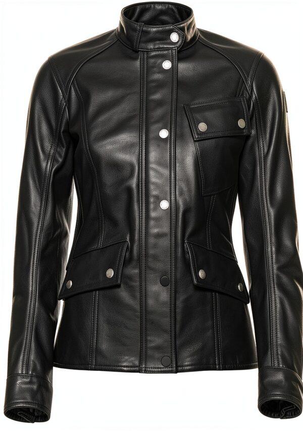 Veste en cuir noir Belstaff femme-0