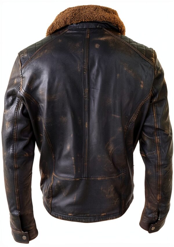 Blouson cuir homme Infinity Leather style aviateur noir-marron-7