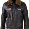 Blouson cuir homme Infinity Leather style aviateur noir-marron-2