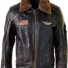 Blouson cuir homme Infinity Leather style aviateur noir-marron-0