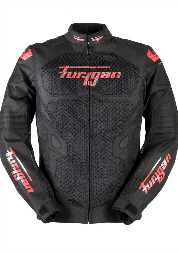 Furygan Veste Moto 6460 Noir Rouge XL Protection D3O Mesh Respirant-0