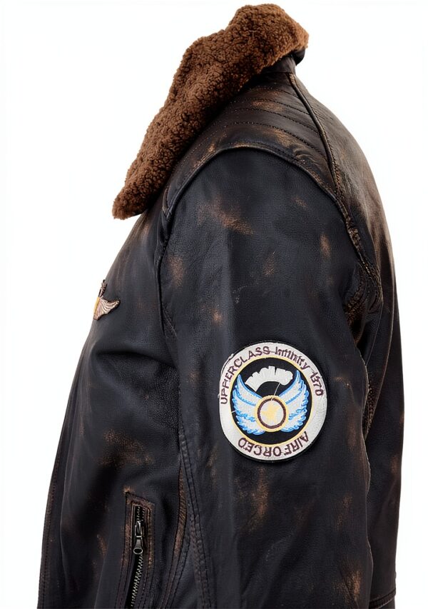 Blouson cuir homme Infinity Leather style aviateur noir-marron-4