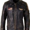 Blouson cuir homme Infinity Leather style aviateur noir-marron-6