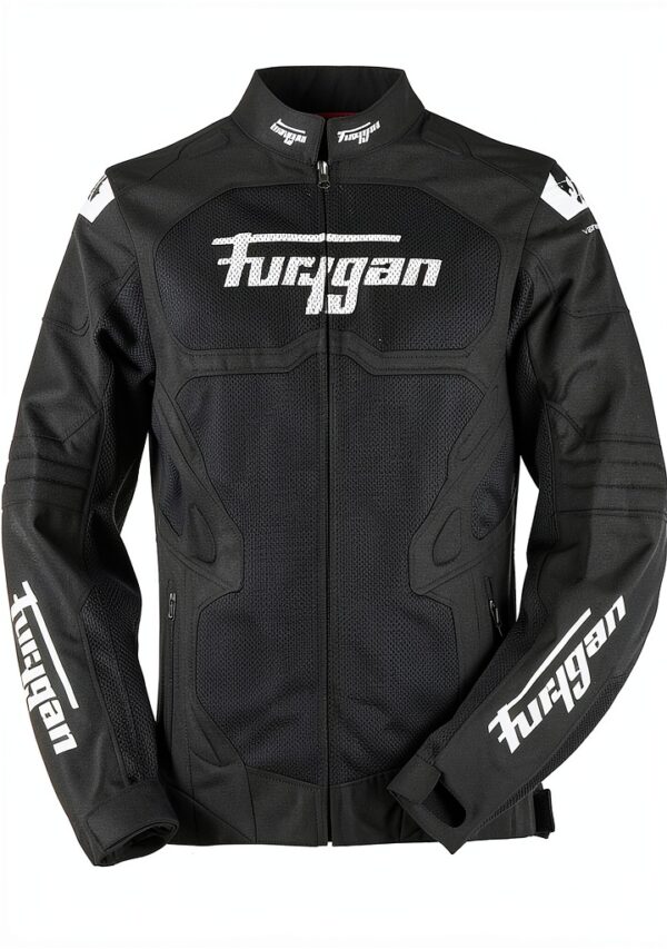 Veste moto Furygan D3O Mesh Noir Blanc Protection dorsale et épaules-2