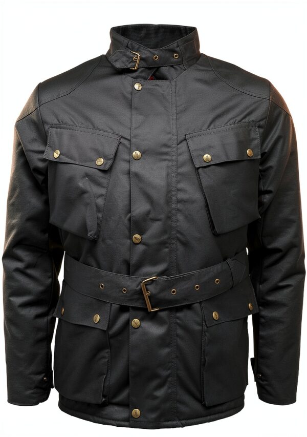Blouson Game Homme Coton Ciré Noir Tartan Doublure-1