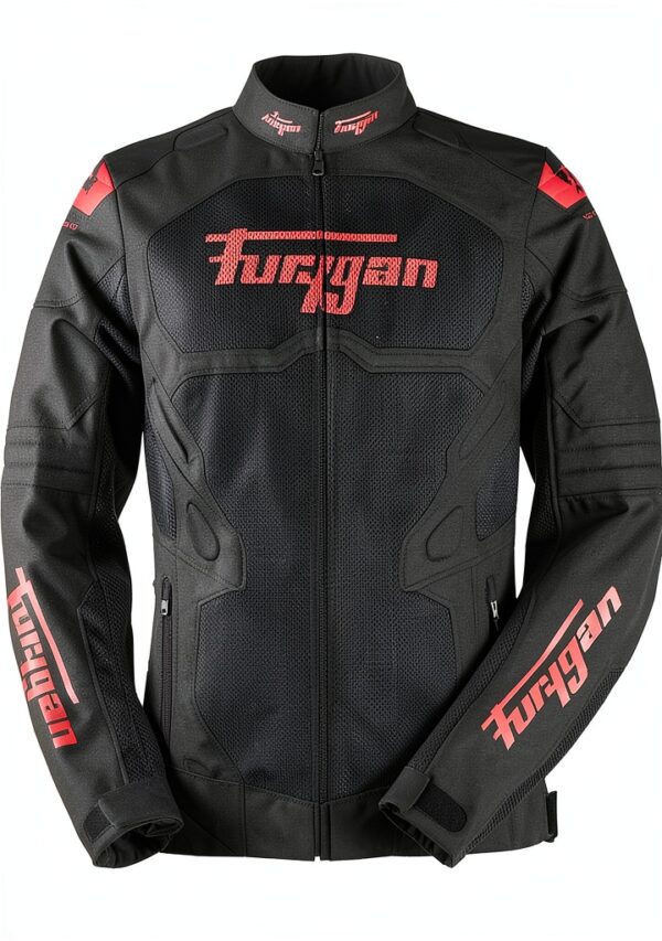 Furygan Veste Moto 6460 Noir Rouge XL Protection D3O Mesh Respirant-2