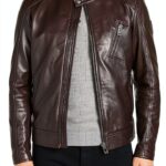 BELSTAFF V-Racer Leather Jacket Homme Dark Brown Taille 50-0