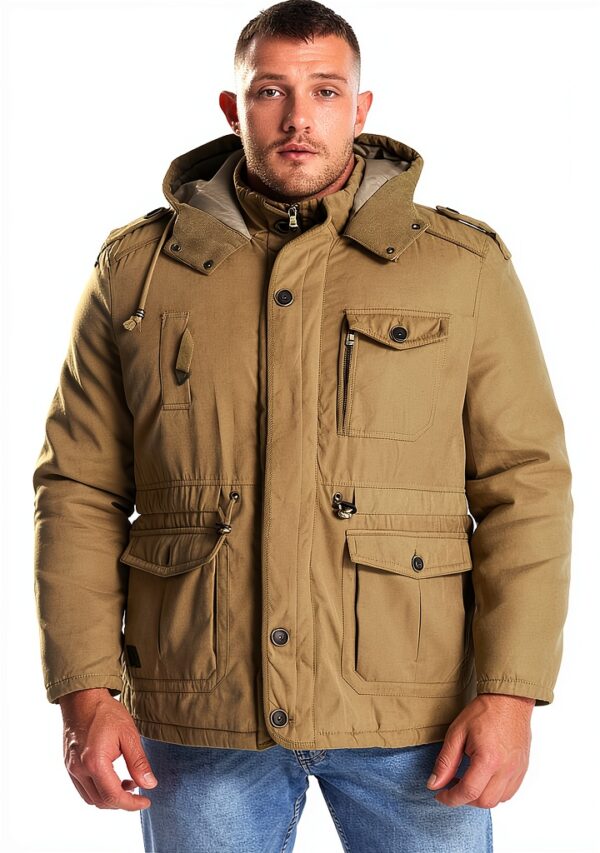 Mr.Stream Parka Homme Mi-Longue Sherpa Cachemire Vert-2