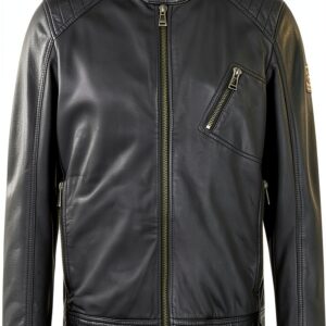 Veste V-Racer 2.0 Belstaff en cuir noir pour homme coupe classique-0
