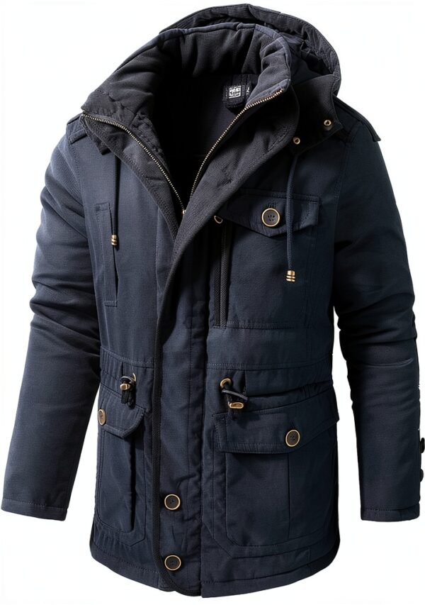 Mr.Stream Parka Homme Mi-Longue Sherpa Cachemire Vert Taille M-1