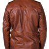 Veste pour Homme TruClothing Parka Cuir véritable Coupe ajustée Marron-3