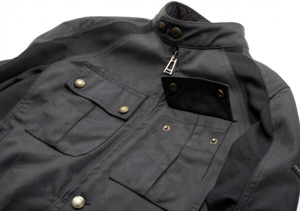 Blouson de moto Belstaff Temple Wax noir S – veste en coton ciré-4