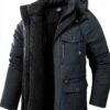 Mr.Stream Parka Homme Mi-Longue Sherpa Cachemire Vert Taille M-0