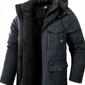 Mr.Stream Parka Homme Mi-Longue Sherpa Cachemire Vert Taille M-0