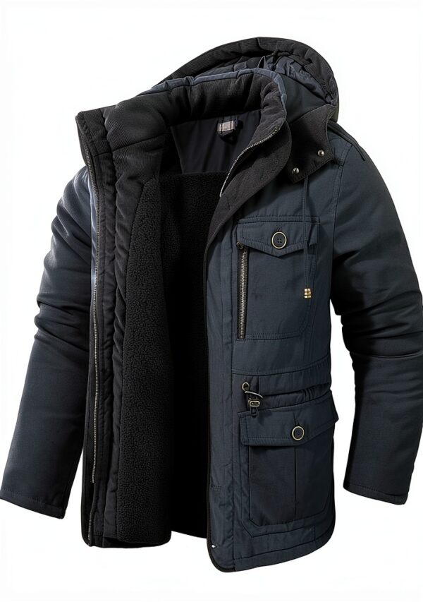 Mr.Stream Parka Homme Mi-Longue Sherpa Cachemire Vert Taille M-0