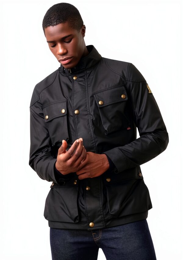 Veste Fieldmaster BELSTAFF en coton ciré noir taille 54 – officier-1