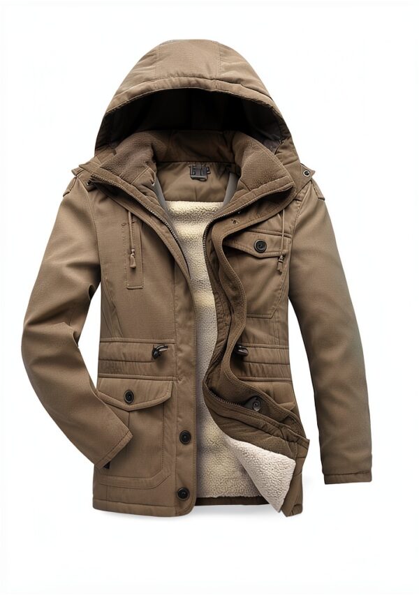 Mr.Stream Parka Homme Mi-Longue Sherpa Cachemire Vert-5