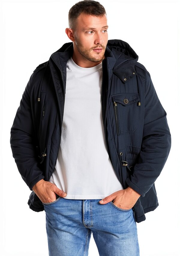 Mr.Stream Parka Homme Mi-Longue Sherpa Cachemire Vert Taille M-4