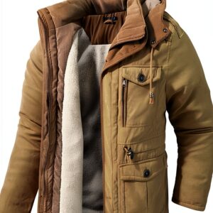 Mr.Stream Parka Homme Mi-Longue Sherpa Cachemire Vert-0