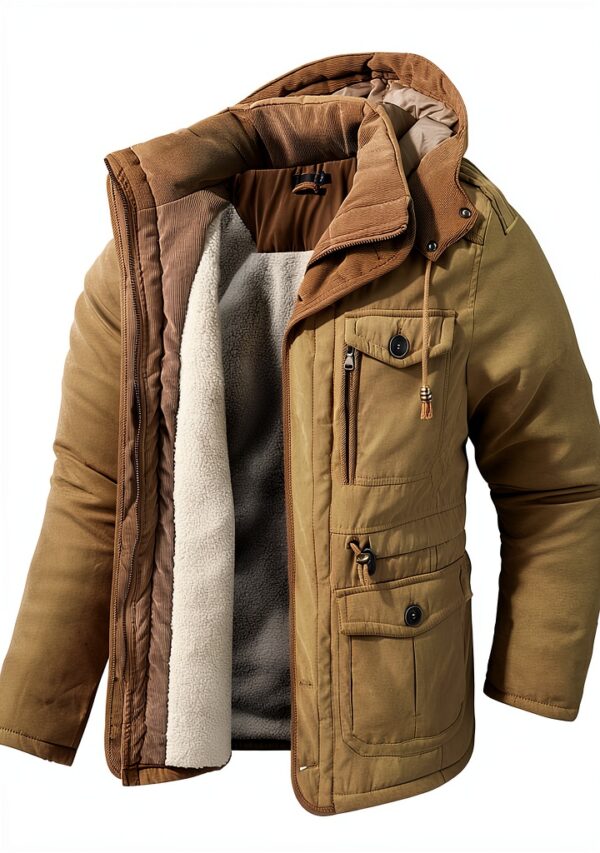 Mr.Stream Parka Homme Mi-Longue Sherpa Cachemire Vert-0