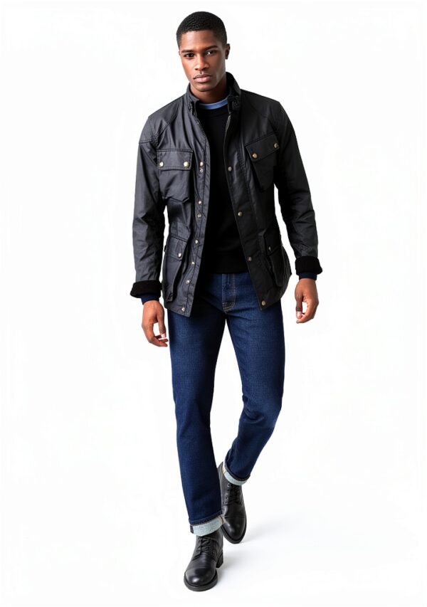 Veste Fieldmaster BELSTAFF en coton ciré noir taille 54 – officier-4