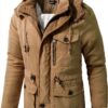 Mr.Stream Parka Homme Mi-Longue Sherpa Cachemire Vert-1