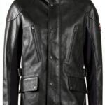 Belstaff Veste en cuir de moto 2XL – cuir 1,5 mm, poches multiples-0