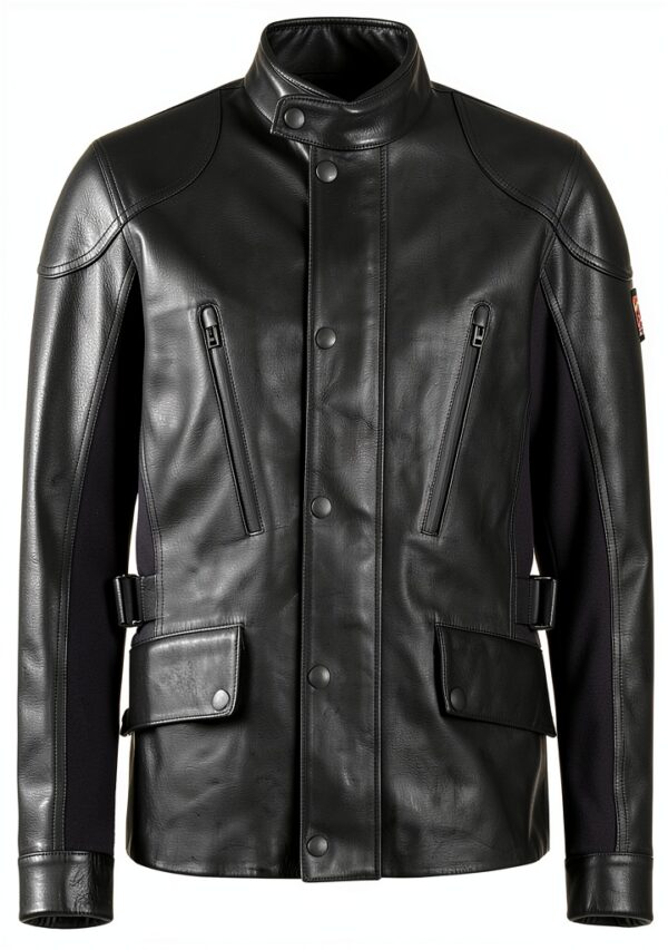 Belstaff Veste en cuir de moto 2XL – cuir 1,5 mm, poches multiples-0