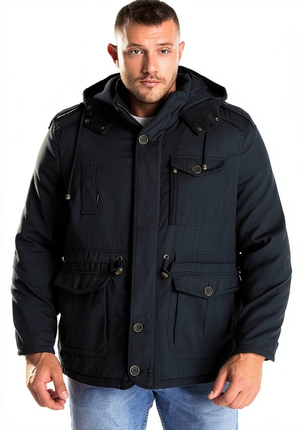 Mr.Stream Parka Homme Mi-Longue Sherpa Cachemire Vert Taille M-2