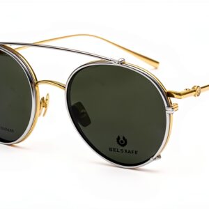 Belstaff Monture de lunettes + lunettes de soleil JAGGED-CLIP-ON-DORAD-GRIS Ø 53 mm Clip On - Marque EAN : 4897083890828, multicolore, Medidas: 10 x 10 x 10 centímetros-0