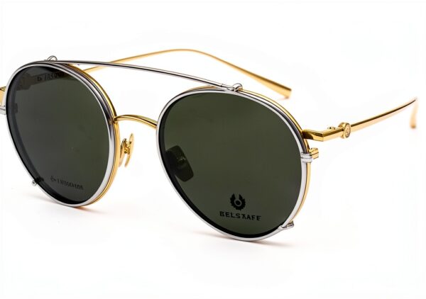 Belstaff Monture de lunettes + lunettes de soleil JAGGED-CLIP-ON-DORAD-GRIS Ø 53 mm Clip On - Marque EAN : 4897083890828, multicolore, Medidas: 10 x 10 x 10 centímetros-0